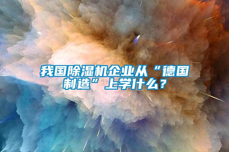 我國除濕機企業(yè)從“德國制造”上學(xué)什么？