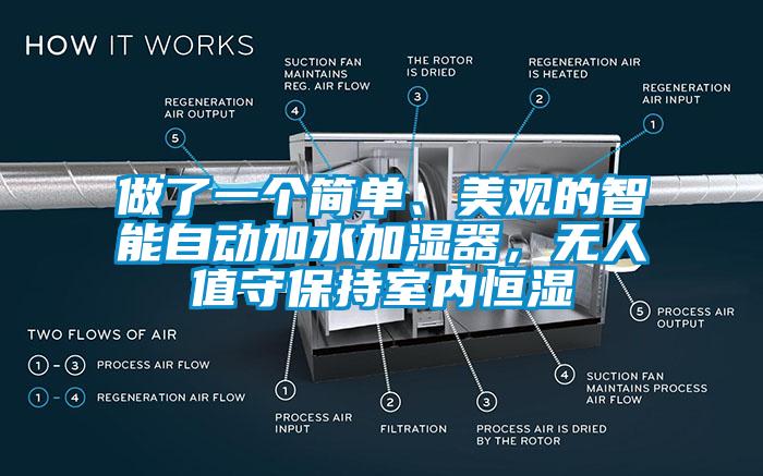 做了一個簡單、美觀的智能自動加水加濕器，無人值守保持室內恒濕