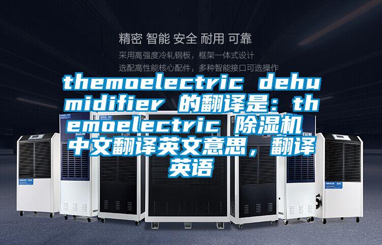 themoelectric dehumidifier 的翻譯是：themoelectric 除濕機 中文翻譯英文意思，翻譯英語