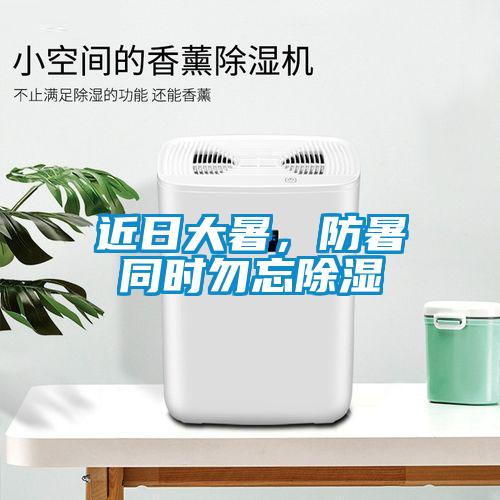 近日大暑，防暑同時勿忘除濕