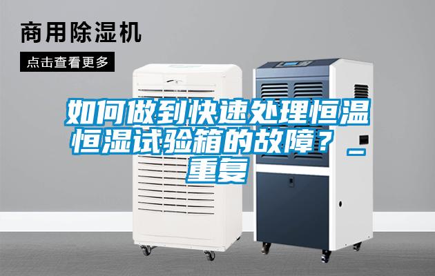 如何做到快速處理恒溫恒濕試驗箱的故障？_重復