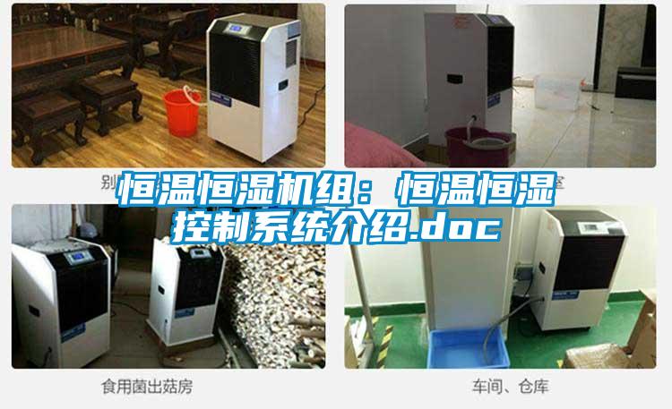 恒溫恒濕機組：恒溫恒濕控制系統介紹.doc