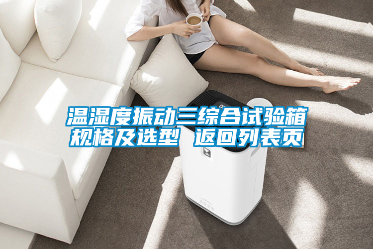 溫濕度振動三綜合試驗箱規格及選型 返回列表頁