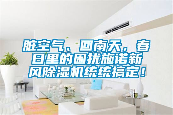 臟空氣、回南天，春日里的困擾施諾新風除濕機統統搞定！